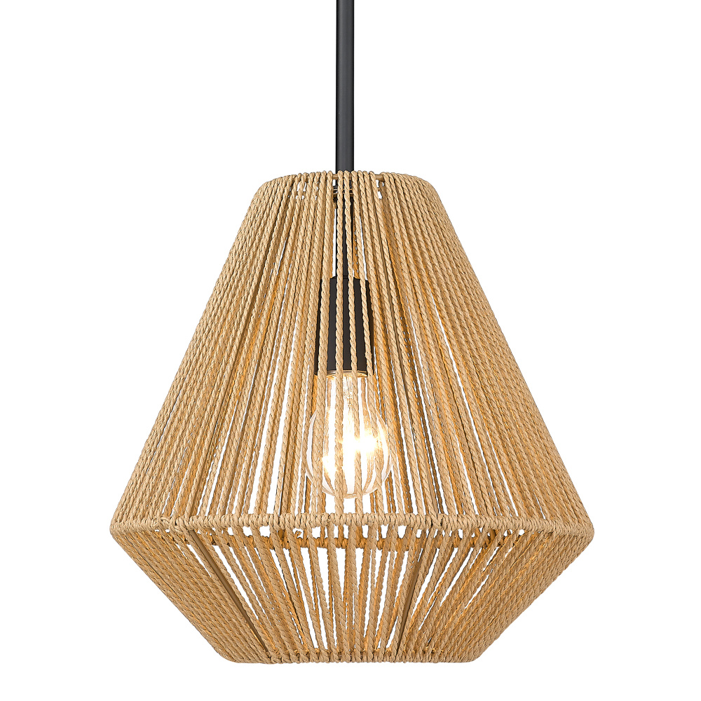 Golden Lighting Valentina 1-light Pendant in Matte Black